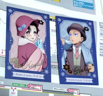 귀멸의 칼날 ufotable 폴라로이드풍 카드 코하쿠 코유키 금박