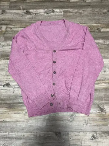 캐시미어 100% 핑크 버튼 가디건