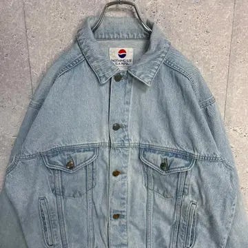 PEPSI 펩시 데님 자켓 라이트 블루 구제 의류 S 크롭 기장