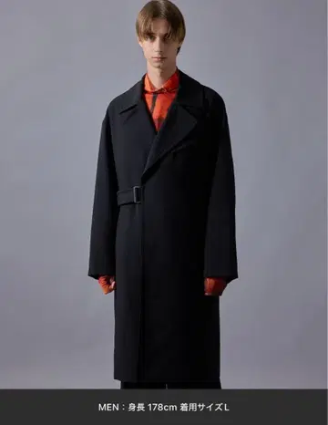 JUNRED 타이 로켄 코트 S 사이즈 블랙