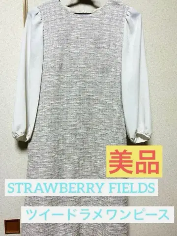 [ 새상품급 ] 스트로베리 필드 무릎 기장 원피스 세레모니 트위드 라메