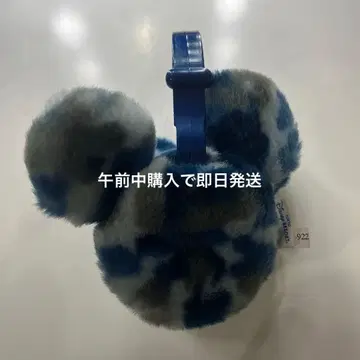 디즈니 레오파드 무늬 귀도리 블루 미키