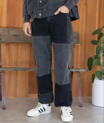 BAYFLOW 베이플로우 패치워크 데님 청바지 남성용 L 그레이