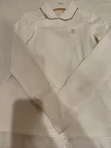 FairLiar 카라 부착 화이트 골프 셔츠