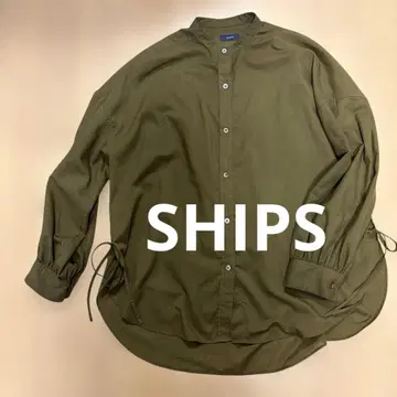 SHIPS 올리브색 카키 긴팔 셔츠 블라우스