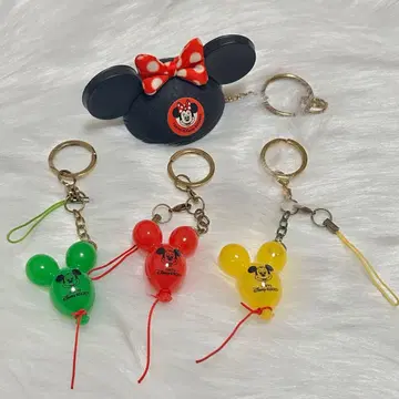 디즈니 [ 미키 벌룬형 ] [ 미니 이어햇형 ] 키체인 세트