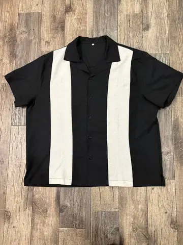 레이온 쿠바 셔츠 블랙 화이트 투톤 XL Cubavera