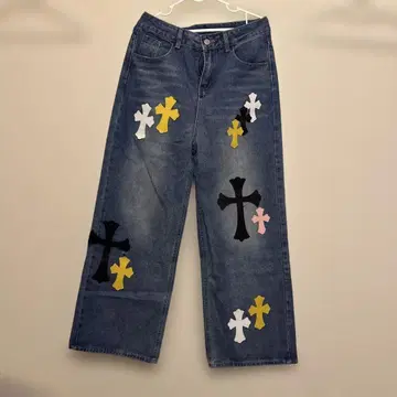 청바지 청바지 팬츠 십자가 크로스