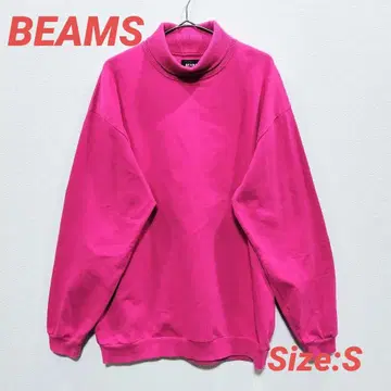 BEAMS 터틀넥 트레이닝복 핑크 사이즈 S 빔즈 오버사이즈