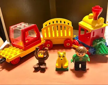 레고 듀플로 기관차 세트 기차 사육사 동물