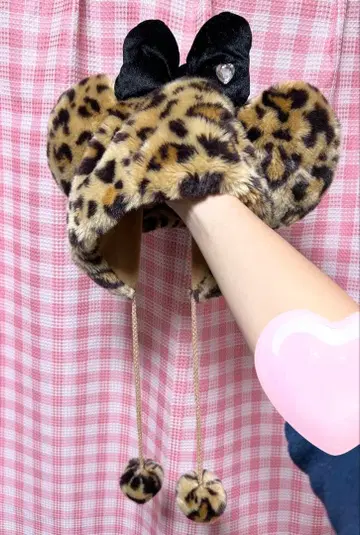 디즈니 표범 무늬 모자 레오파 미니 귀여움