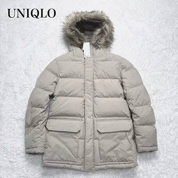 UNIQLO 다운 자켓 남성용 미사용 M 사이즈 베이지 하자품