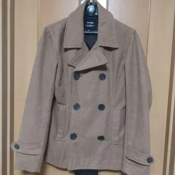 베이지 피 코트 더블 버튼 M 사이즈