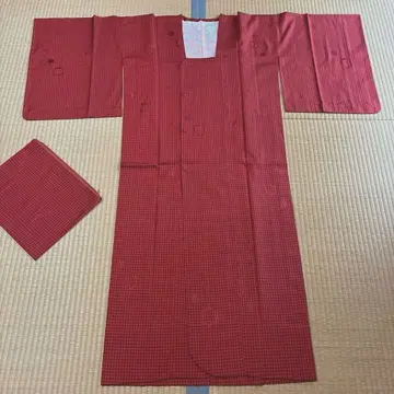 새상품 일본 의류용 비옷 긴 코트 발수 빨간색 x 블랙 순수 실크