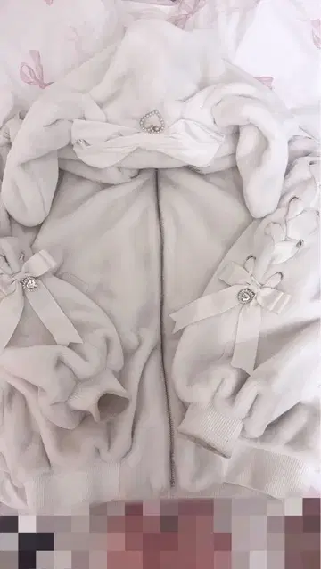 [ LIZLISA ] 토끼 귀 퍼 블루종 화이트