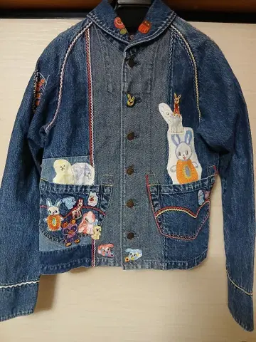 무챠챠 아챠츄무 패치워크 데님 자켓