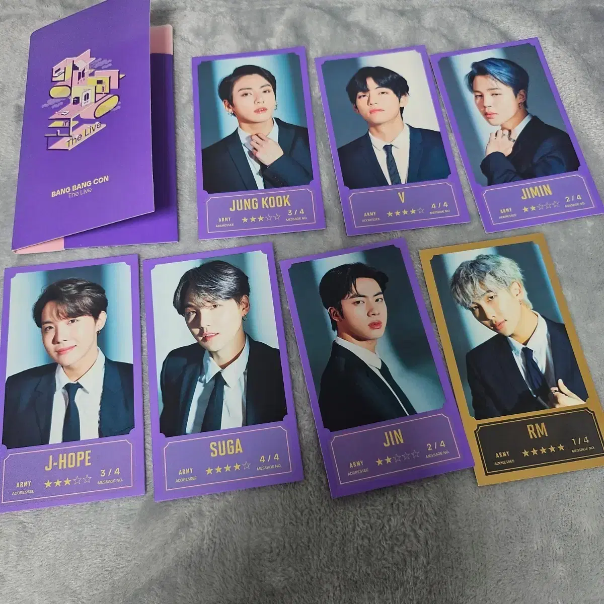 BTS Bangtan Bangbangcon message card set