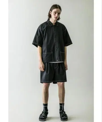 monkey time 트윌 크롭 셔츠