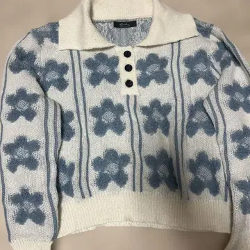 Meridian 꽃무늬 스트라이프 긴팔 피케 셔츠