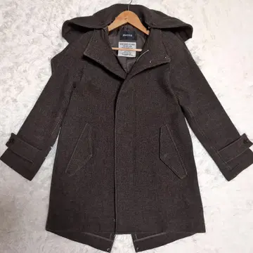 [ 새상품급 알파카 혼방 ] 주카 울 코트 두툼한 고급 소재 브라운