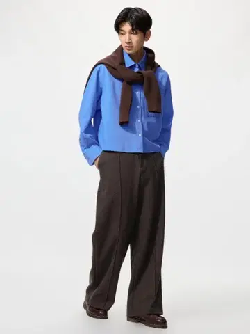 브러쉬드 저지 와이드 팬츠