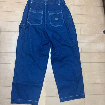 다크 네이비 와이드 데님 팬츠