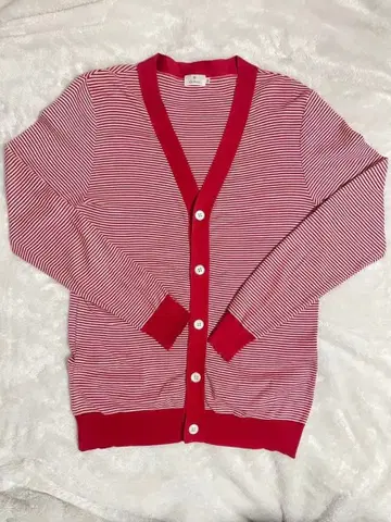 EDIFICE 빨흰 스트라이프 가디건 48