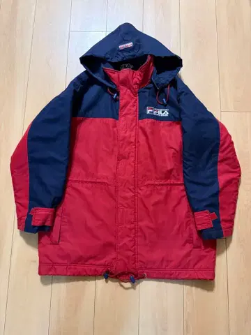 FILA 후드 부착 자켓 레드/네이비