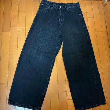 ZARA 블랙 슈퍼 와이드 데님 USA 31