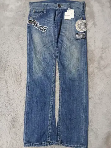 와펜 데님 팬츠