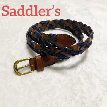 Saddler's 가죽 데님 메쉬 벨트 이탈리아제
