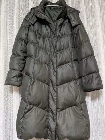 UNIQLO 다운 코트 S 짙은 녹색 카키