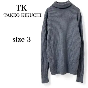 [ 다케오 키쿠치 ] 상의 니트 긴팔 하이넥 터틀넥