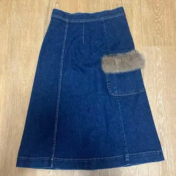 데님 타이트 스커트 퍼 부착 포켓