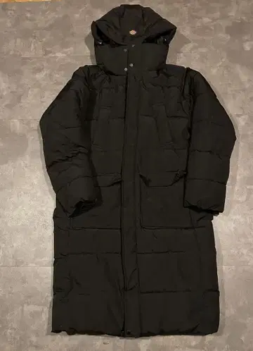 Dickies 블랙 롱 다운 코트