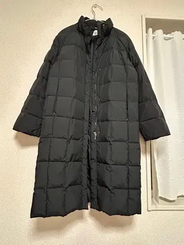 블랙 롱 다운 자켓 퀼팅