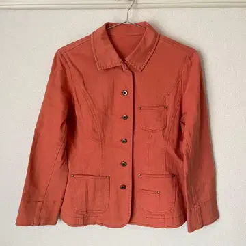 오렌지 데님 자켓 y2k 구제 의류