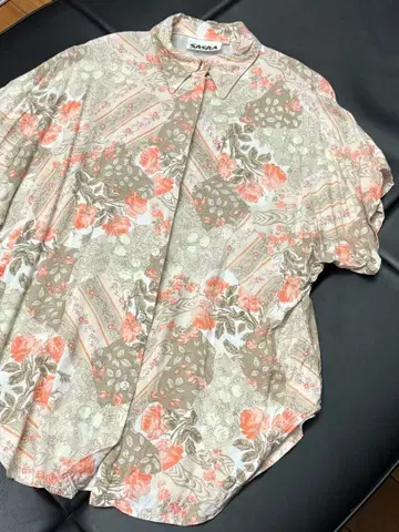 [ 빈티지 ] 꽃무늬 셔츠 반팔 플라워 프린트 70년대