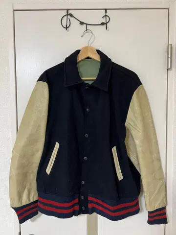 울 가죽 콤비 자켓