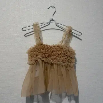 택 포함 GRL 프릴 뷔스티에 베이지 튤