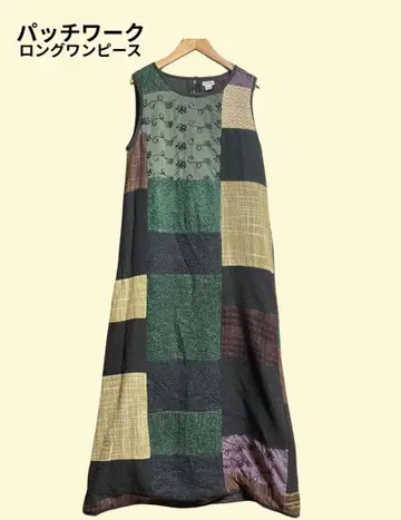 패치워크 롱 원피스