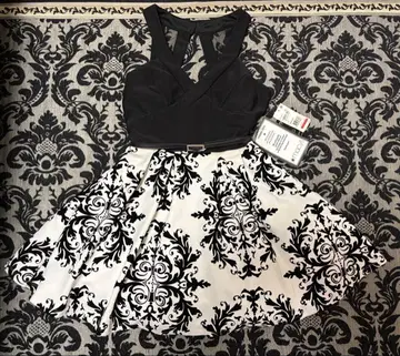 택 포함 새상품 다마스크 무늬 모노톤 원피스 파티 드레스 캬바쿠라