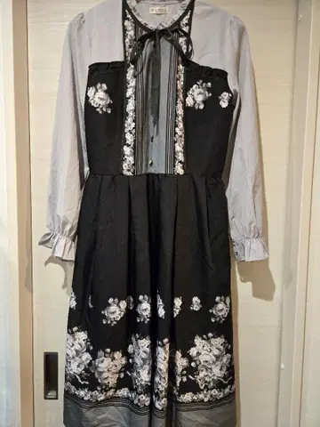 axes femme 플라워 프린트 롱 원피스