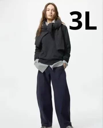 UNIQLO 저지 배럴 레그 팬츠 3L 새상품급 네이비 남녀 공용