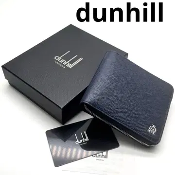 미사용품 던힐 카도건 지퍼 어라운드 지갑 접이식 지갑 네이비