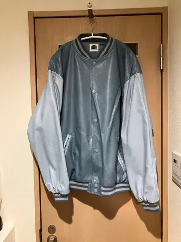 Fafatt 인조 가죽 블루종 라이트 블루