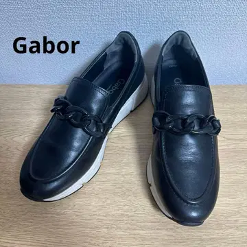 새상품급 Gabor 가볼 체인 통굽 슬립온 컴포트 가죽