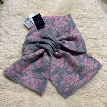 Aquascutum 꽃무늬 머플러 그레이/핑크
