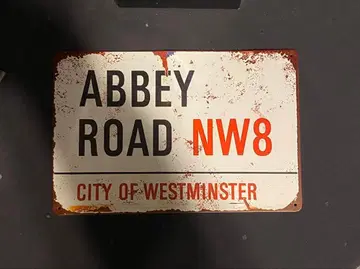 애비 로드 사인 플레이트 NW8 양철판 비틀즈