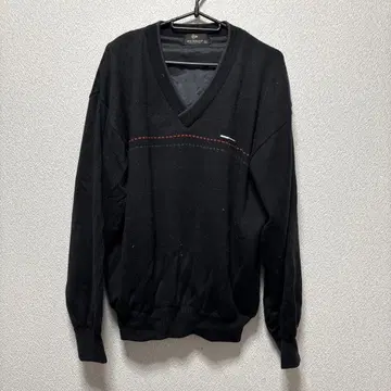 DUNLOP V넥 스웨터 블랙